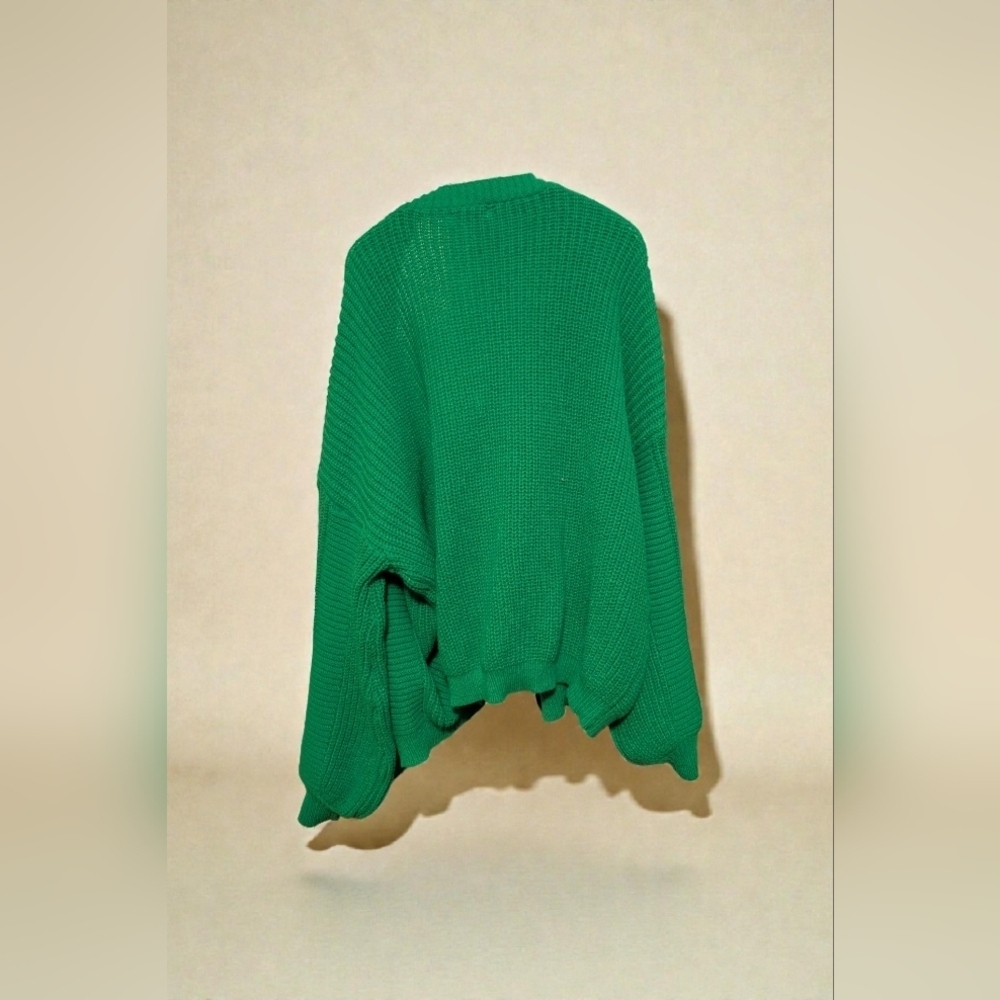 Fashion Nova Couch Convo Cardigan - Green Size 1X(14/16) (NWOT) - Picture 9 of 12
